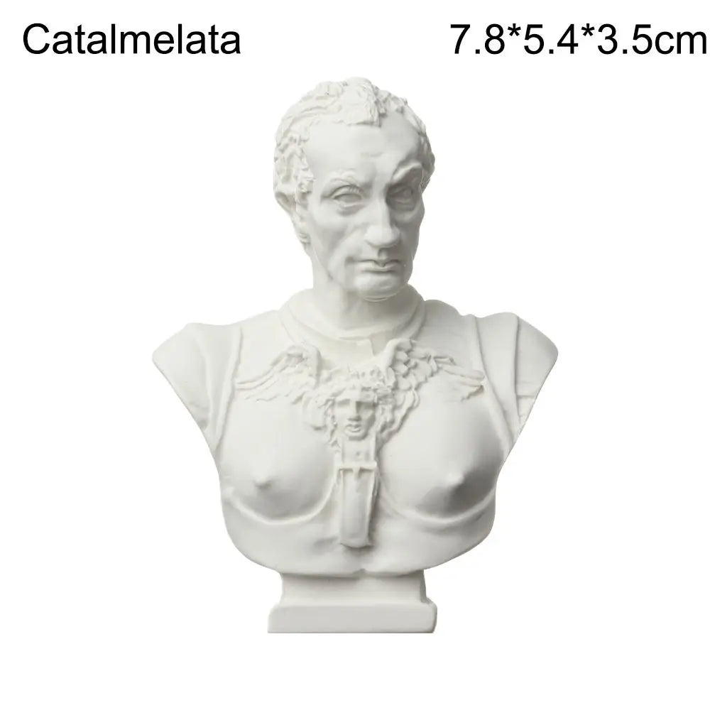 Mini Greek Bust Statue, Plaster Style Resin Figurine