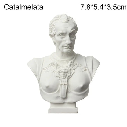 Mini Greek Bust Statue, Plaster Style Resin Figurine