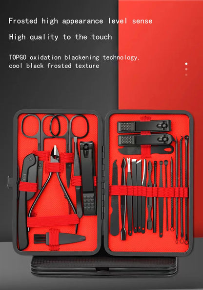 Black and Red Manicure and Pedicure Set