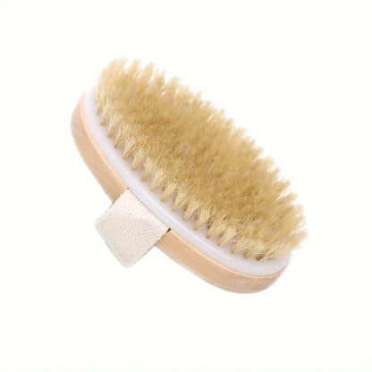 Body Brush, Natural Bristle Wet and Dry Bath and Shower Brush