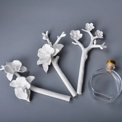 Ceramic Aroma Flower Stem, Handcrafted Scent Diffuser Bloom