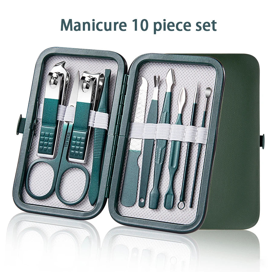 Stainless Steel Manicure Set with Travel Case