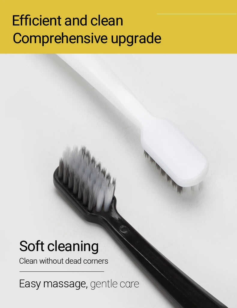 Bamboo Charcoal Soft Toothbrush Set, 10 Pack