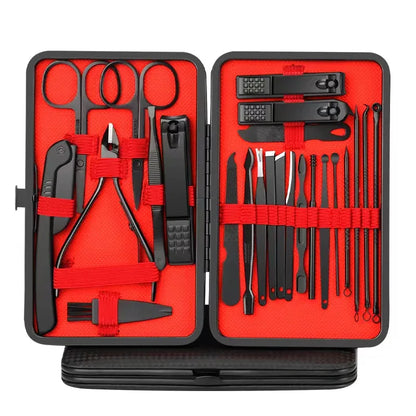 Black and Red Manicure and Pedicure Set