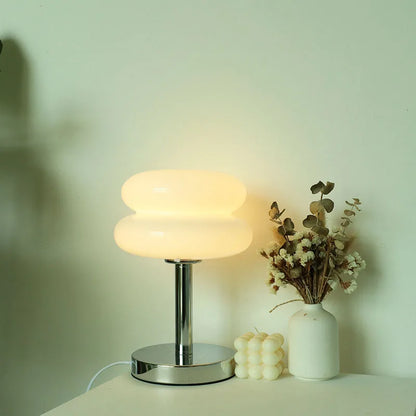Macaron Glass Table Lamp, Pastel USB Bedside Lamp for Bedroom
