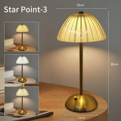 Crystal Touch Table Lamp, USB Rechargeable