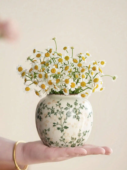Ice Crackle Ceramic Bud Vase, Handmade Small Flower Vase