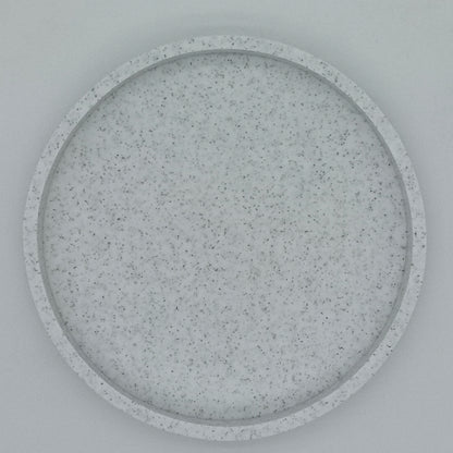 Round Vanity Tray, Decorative Marble Pattern Bathroom Organizer