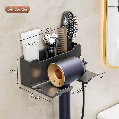 Hair Dryer Holder, Wall Mounted Bathroom Styling Tool Rack