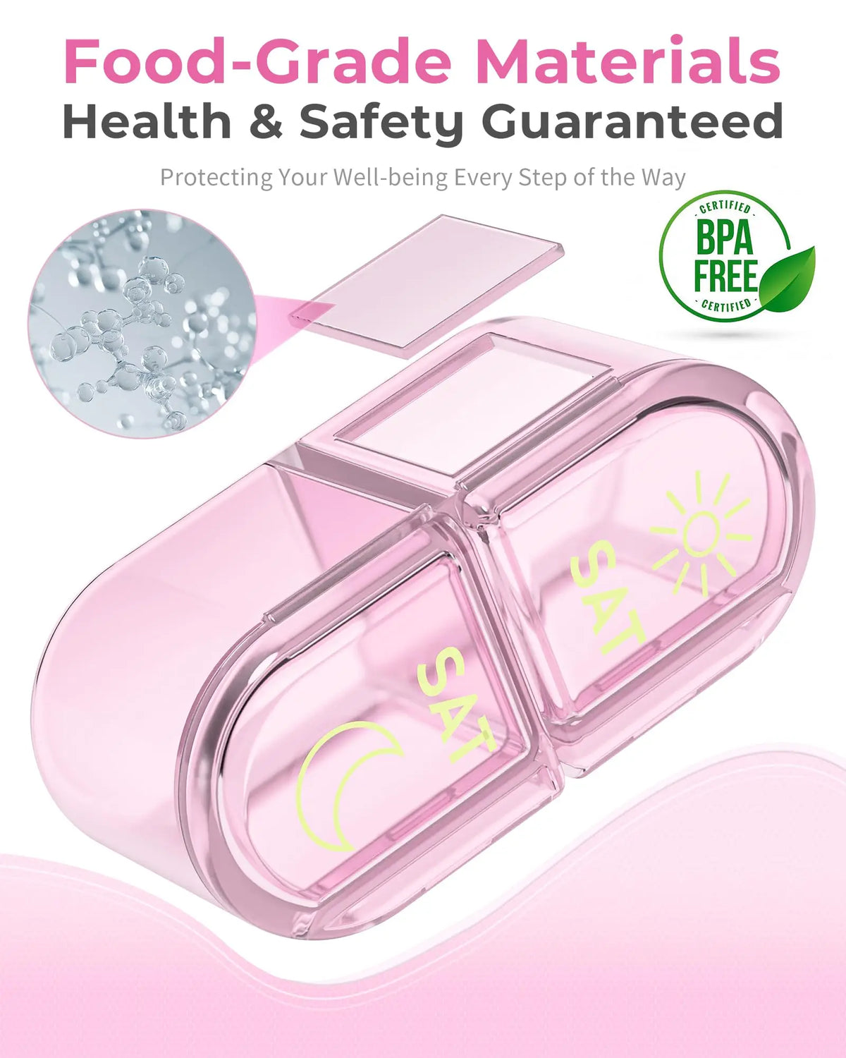 Weekly Pill Organizer, 7-Day AM/PM Travel Pill Box