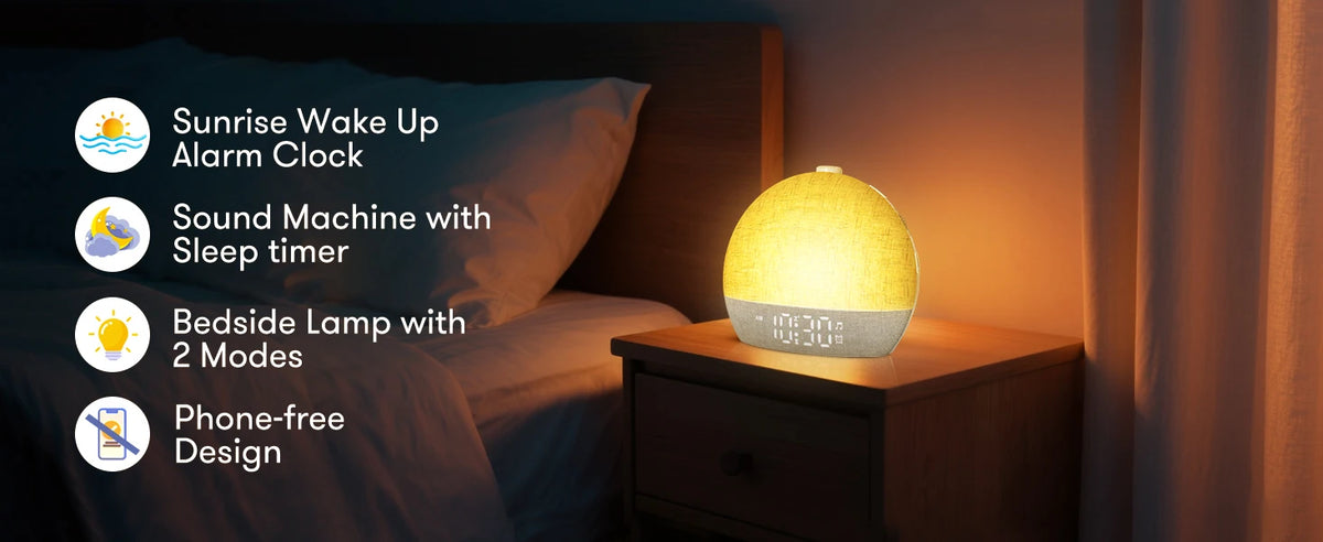 Sunrise Alarm Clock with White Noise and RGB Light