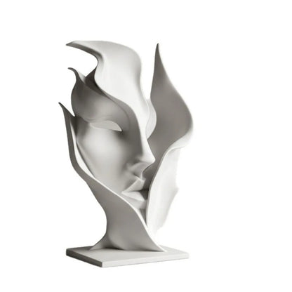 Abstract Half Face Sculpture, 3D Printed Modern Face Statue