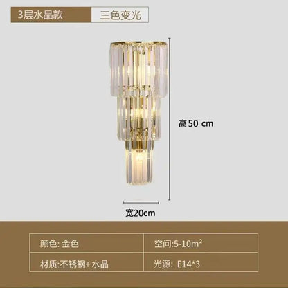 Nordic Crystal Wall Sconce, Up and Down Light for Hallway, E14