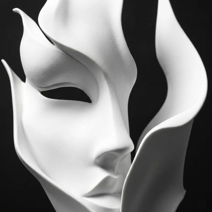 Abstract Half Face Sculpture, 3D Printed Modern Face Statue