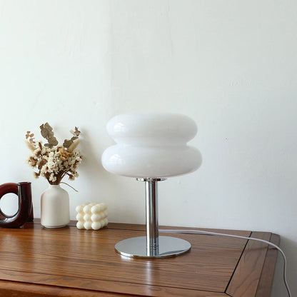 Macaron Glass Table Lamp, Pastel USB Bedside Lamp for Bedroom