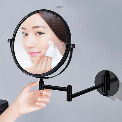 Round Wall Mirror, Double-Sided 360 Rotating Folding Arm Mirror