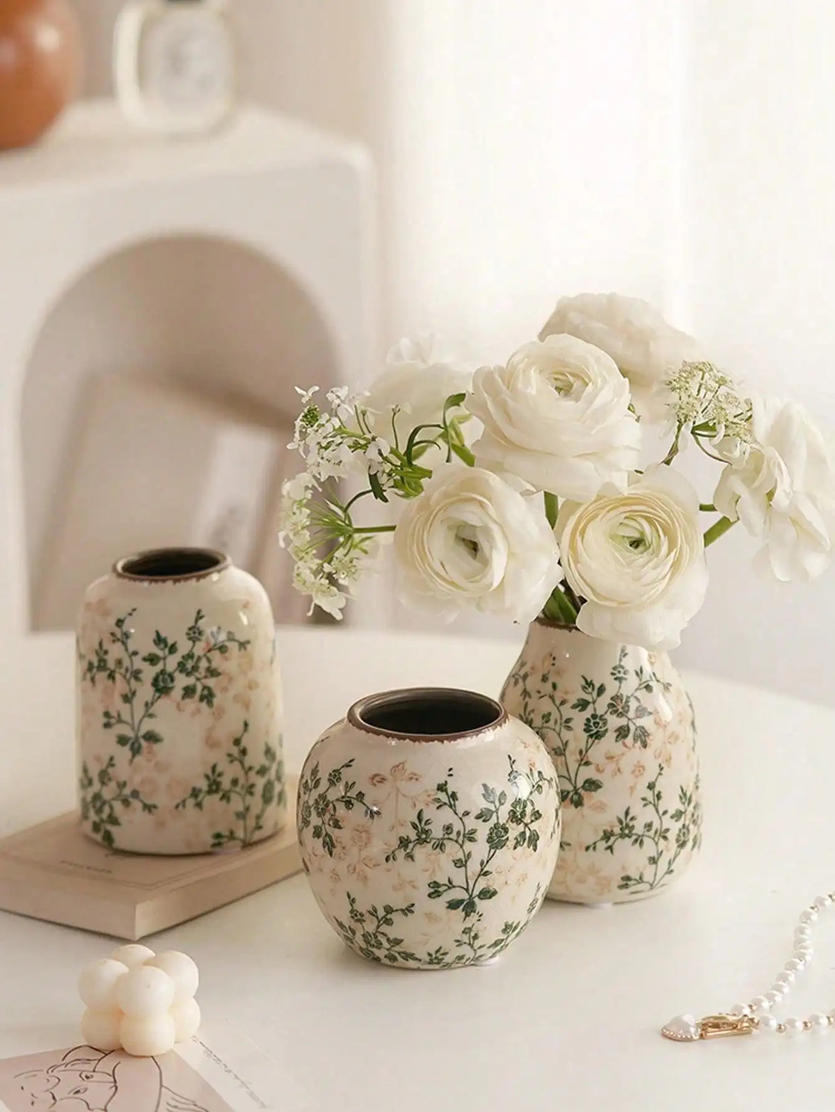 Ice Crackle Ceramic Bud Vase, Handmade Small Flower Vase