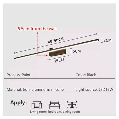LED Mirror Wall Light, Modern Bathroom Vanity Lamp, 40 or 60 cm