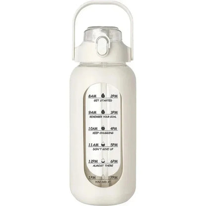 1L Glass Water Bottle with Straw and Sleeve