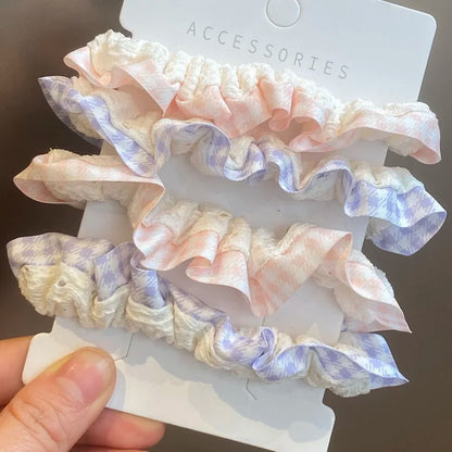 Satin Scrunchie Set, 4 Small Elastic Hair Ties