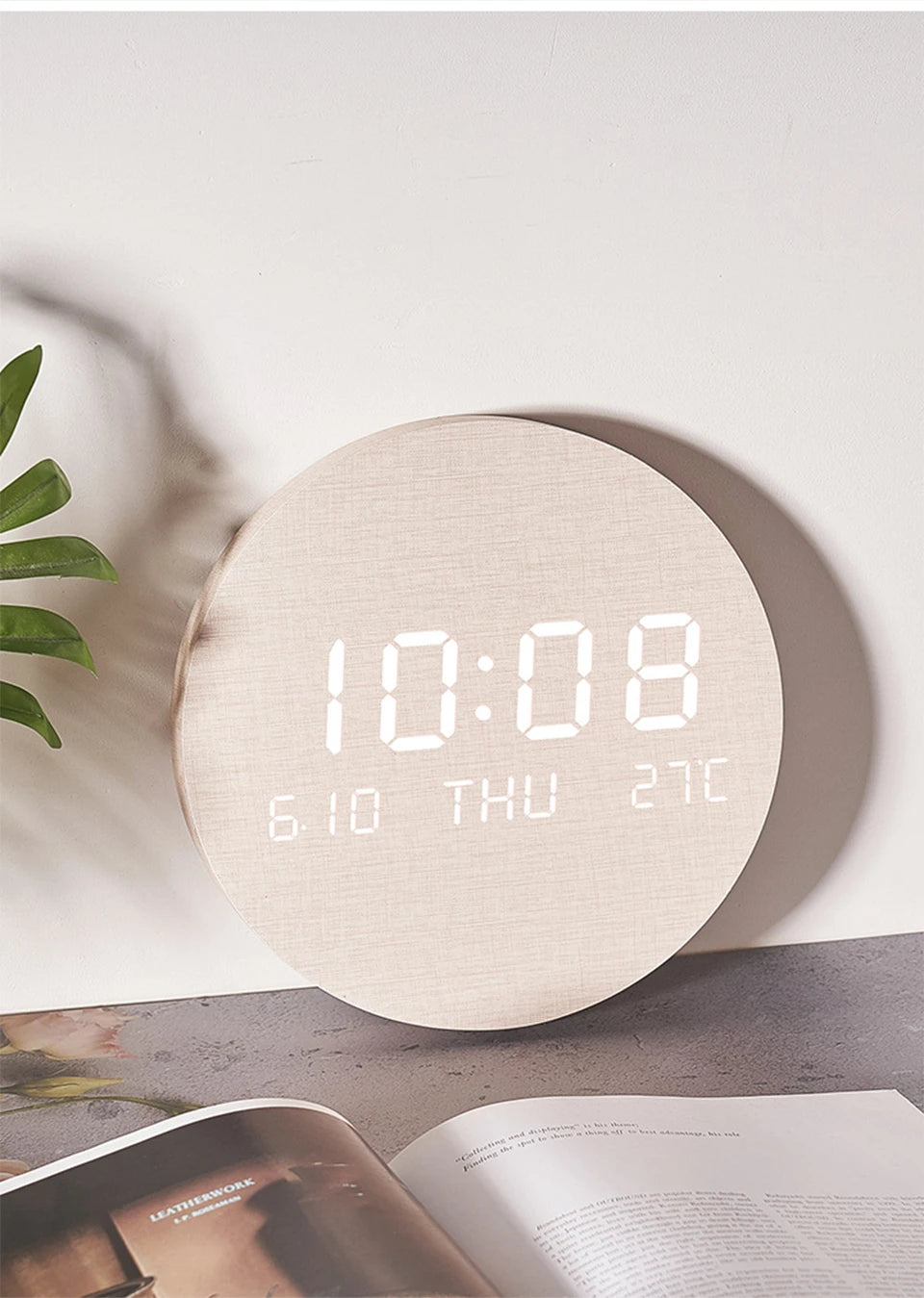 LED Digital Wall Clock with Date and Temperature