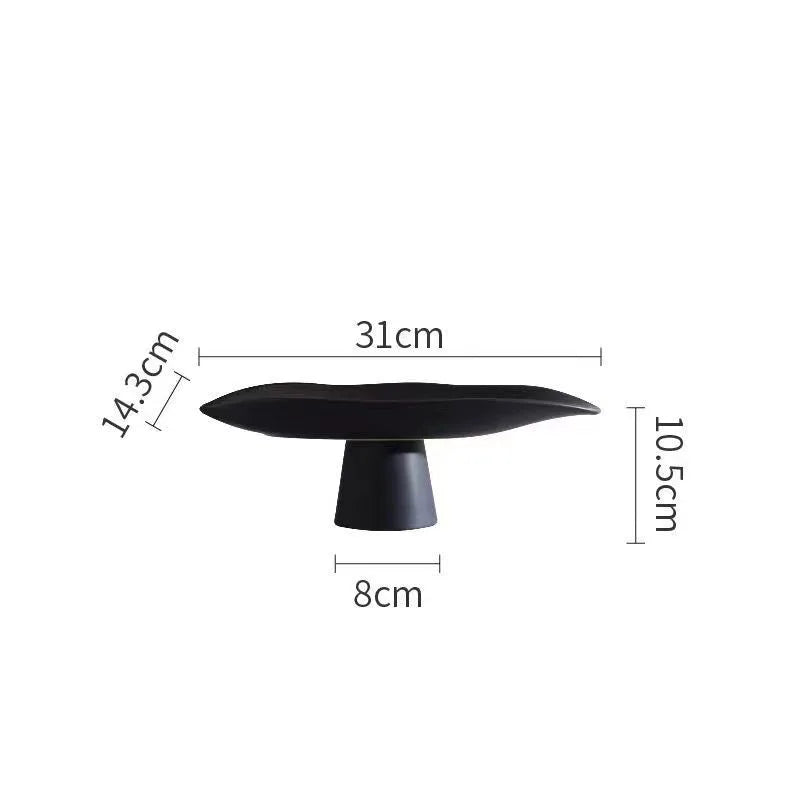 Pedestal Fruit Tray, Modern Resin Footed Dish, White or Black