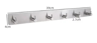 Adhesive Wall Hook, 304 Stainless Steel No Drill Towel Hook