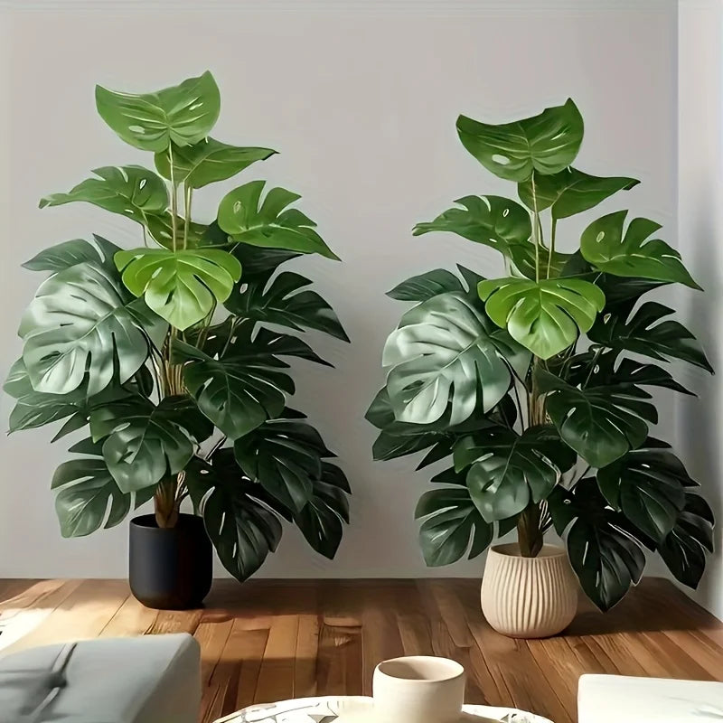 Artificial Monstera Plant, Faux Palm Tree with 12 or 18 Leaves