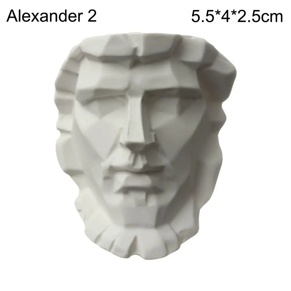 Mini Greek Bust Statue, Plaster Style Resin Figurine
