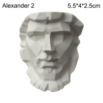 Mini Greek Bust Statue, Plaster Style Resin Figurine