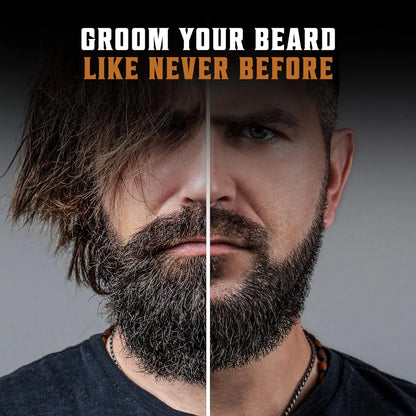Men's Boar Bristle Beard Brush, Comb and Scissors Set