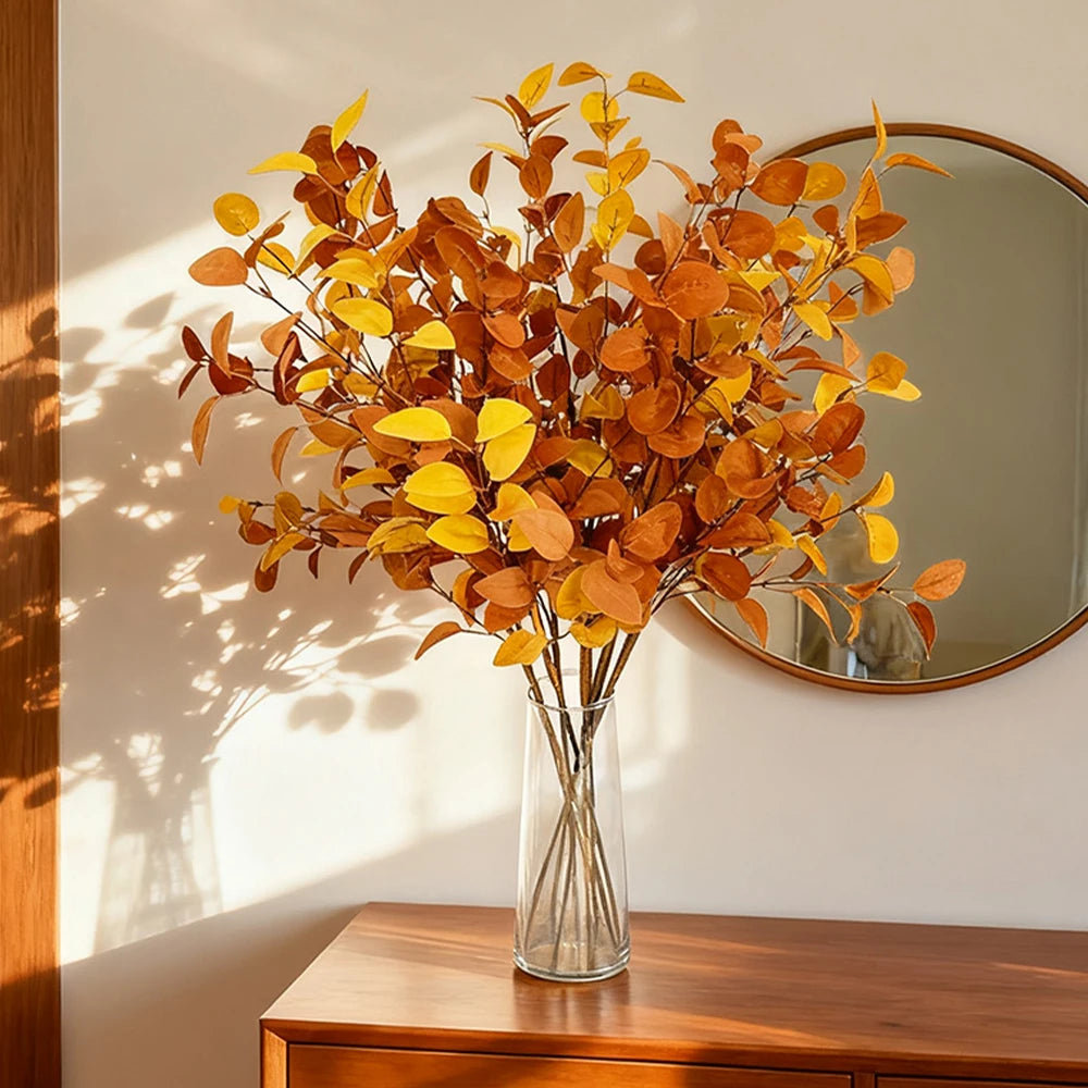 Artificial Eucalyptus Branch, Fall Faux Stem for Vase Decor