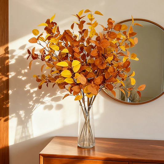 Artificial Eucalyptus Branch, Fall Faux Stem for Vase Decor