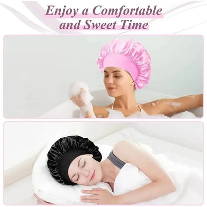 Satin Hair Bonnet for Long Hair, Large Silky Sleep Cap