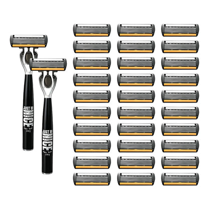 Manual 6-Blade Razor Set with Aloe Strip