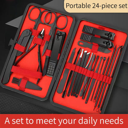 Black and Red Manicure and Pedicure Set