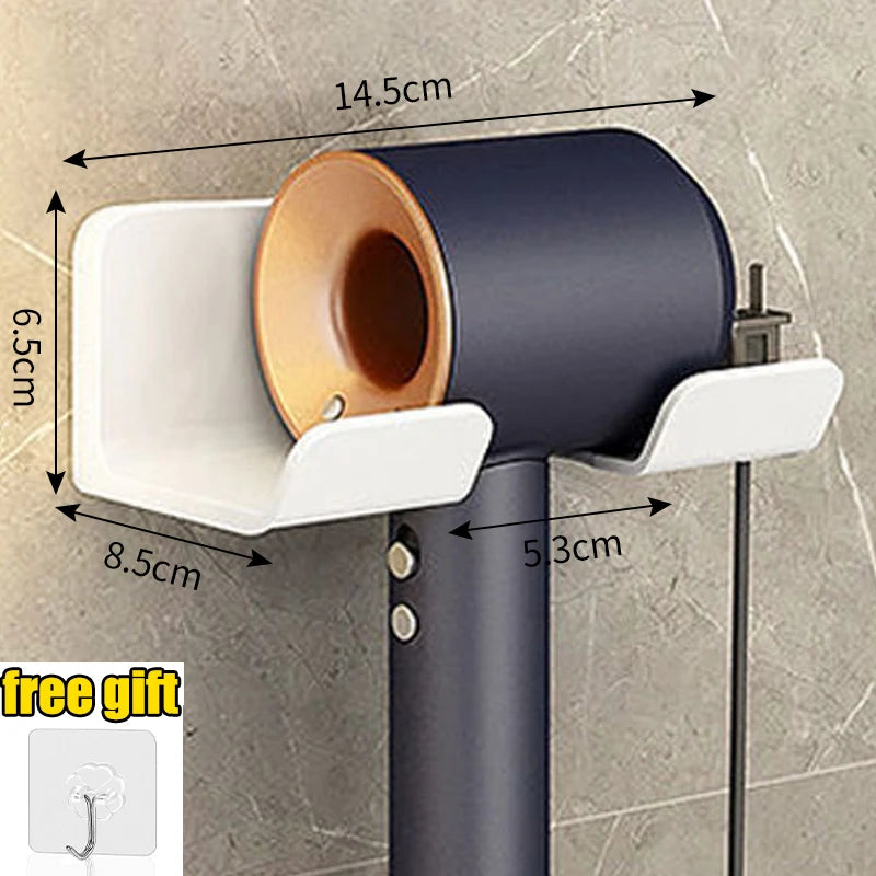 Hair Dryer Holder, Wall Mounted Bathroom Styling Tool Rack