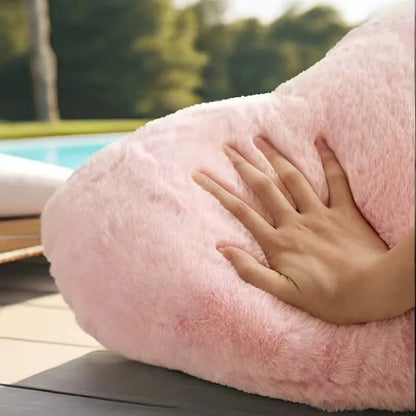 Pink Heart Throw Pillow, Soft Plush Cushion, 30 x 40 cm