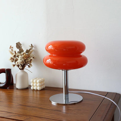 Macaron Glass Table Lamp, Pastel USB Bedside Lamp for Bedroom