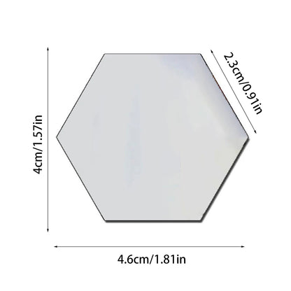 Hexagon Acrylic Mirror Wall Decals, 12 Pieces