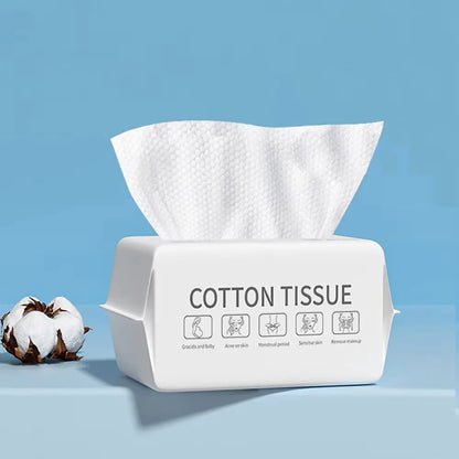 Disposable Cotton Face Towels, 30 to 100 Pack
