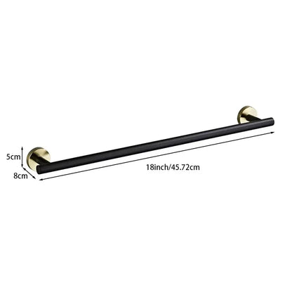 Wall Mounted Towel Bar, Stainless Steel Bathroom Rack, Gold or Black