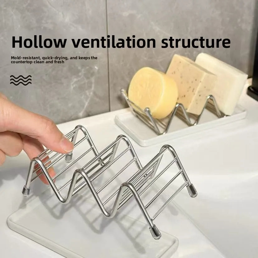 Draining Soap Holder, Countertop Soap Dish for Bathroom