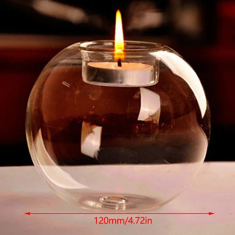 Round Clear Glass Tealight Candle Holder