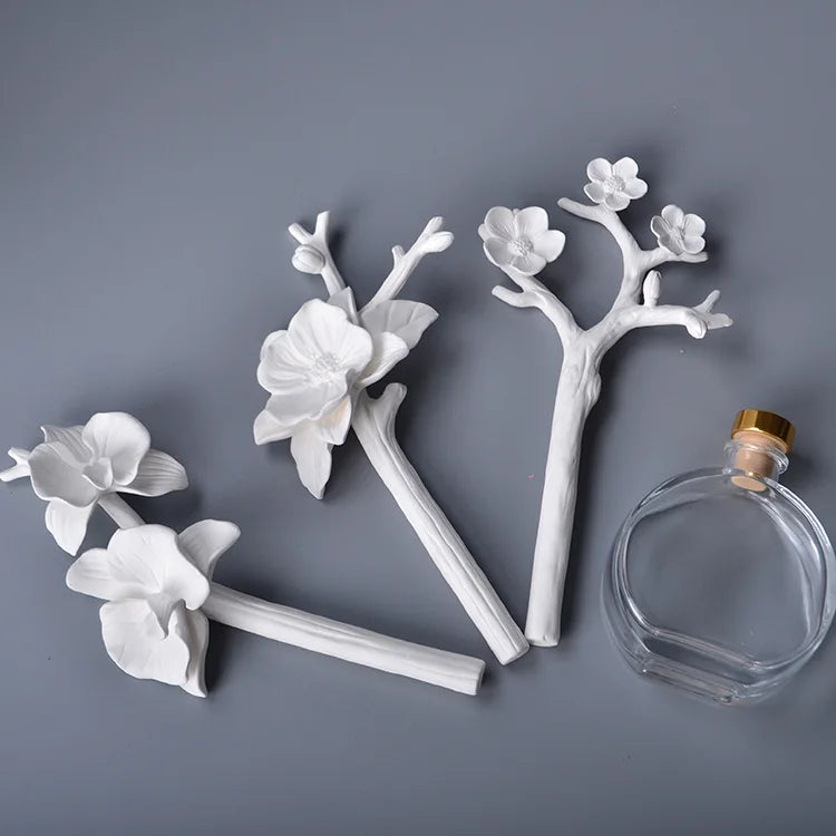 Ceramic Aroma Flower Stem, Handcrafted Scent Diffuser Bloom