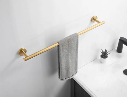 Wall Mounted Towel Bar, Stainless Steel Bathroom Rack, Gold or Black