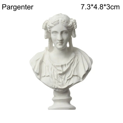 Mini Greek Bust Statue, Plaster Style Resin Figurine