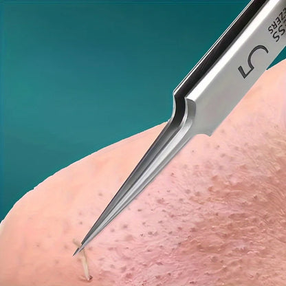 Blackhead Tweezers, Stainless Steel Fine Tip Pore Tool