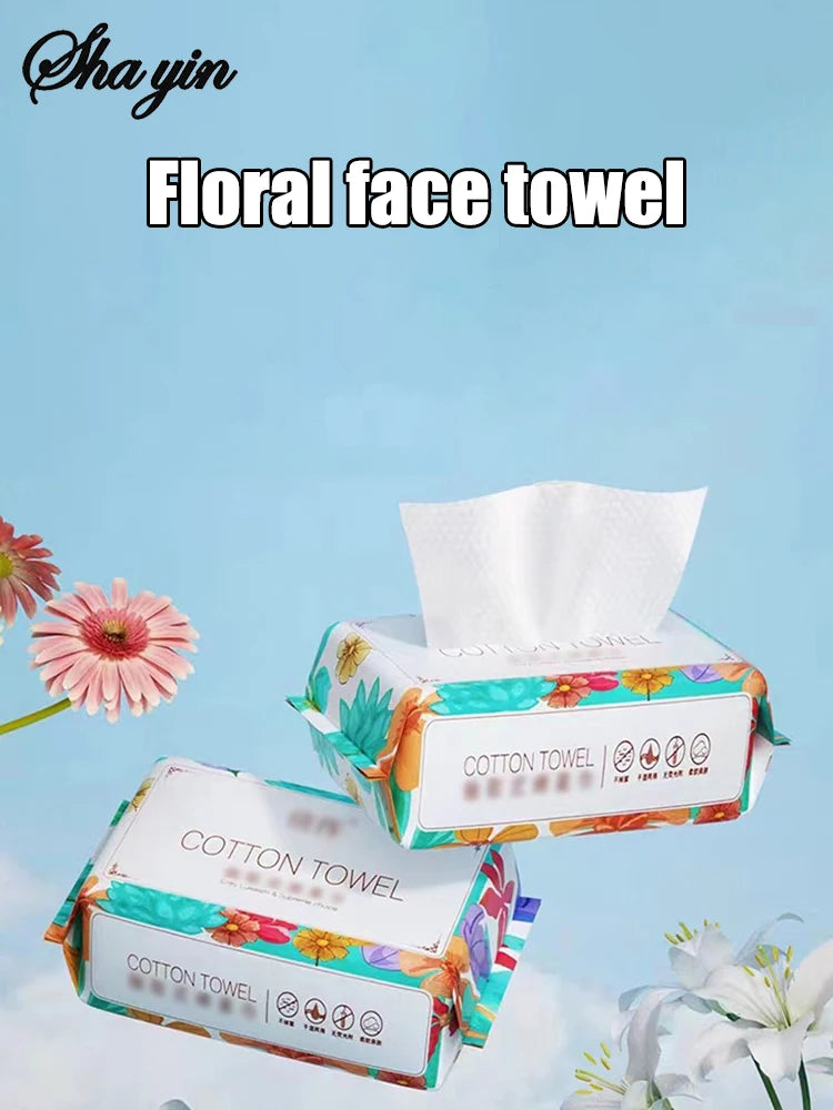 Disposable Cotton Face Towels, 30 to 100 Pack