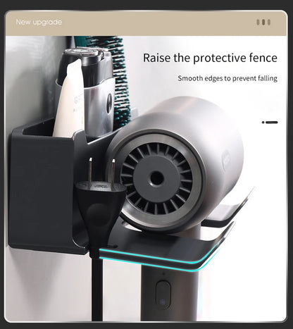 Hair Dryer Holder, Wall Mounted Bathroom Styling Tool Rack